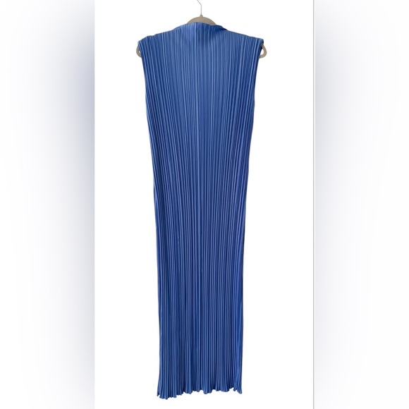 Rails Plisse Pleated Sleeveless Midi Dress in Jewel Blue Mock Neck size S - Picture 5 of 15